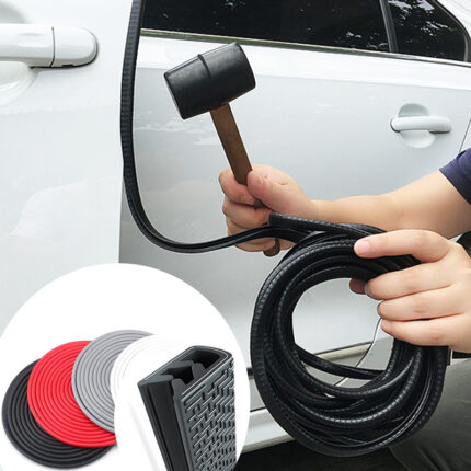 Tira protectora universal de acero integrada para el borde de la puerta del coche, antiarañazos y parasol.