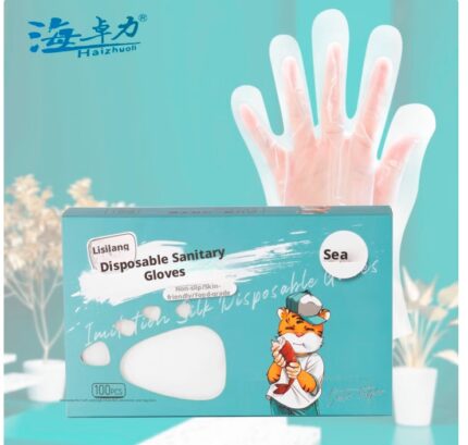 Guantes sanitarios desechables de CPE – 100 unidades – 1 caja