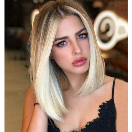 Pelucas para mujer con corte bob corto y medio, con degradado