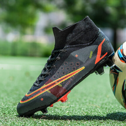 Botas de fútbol para hombre de corte alto con tacos AG para césped artificial