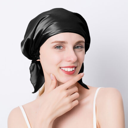 Gorro de dormir triangular de seda de morera para mujer