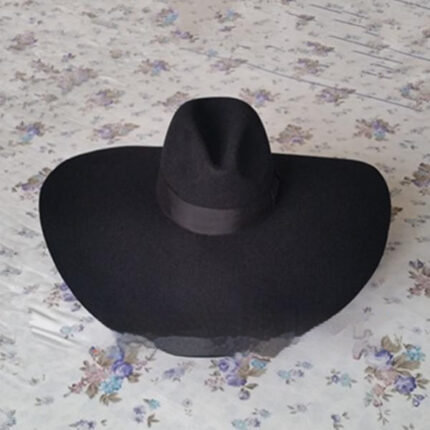 Sombrero de lana pura de estilo europeo y estadounidense, moderno y de ala ultraancha.