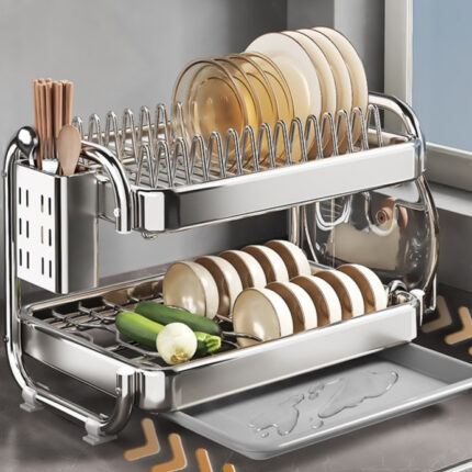 Escurridor de platos de acero inoxidable