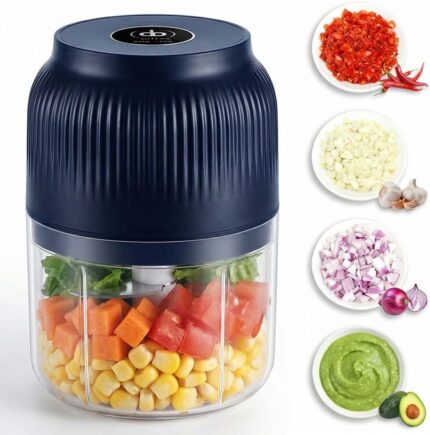 Electric Garlic Chopper, Mini Portable Veggie Chopper, 250ML Garlic Grinder Masher Onion Grinder, Blender To Vegetable, Wireless Food Processor For Ginger, Chili, Fruit, Meat