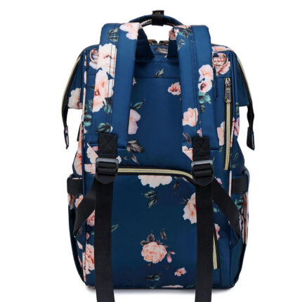 Mochila para pañales con estampado de moda, recargable por USB, para mamá y bebé.