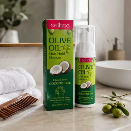 ORS Olive Oil Hold & Shine Wrap Set (7 oz) – Espuma capilar (7 oz) – con colágeno, pantenol y aceite de oliva para un cabello sano, hidratado y brillante – Fijación duradera sin debilitar el cabello.