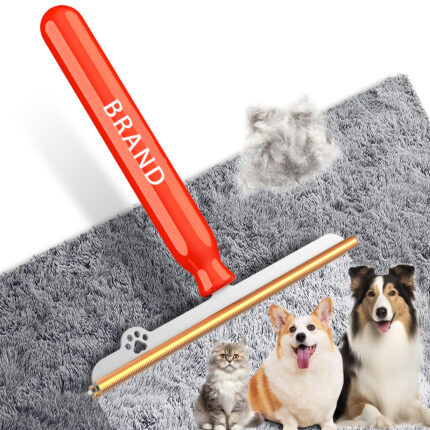 Cepillo de mango largo para el aseo de mascotas, para eliminar pelusa y pelo de gato.