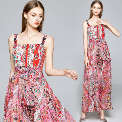 Falda larga de playa estilo bohemio