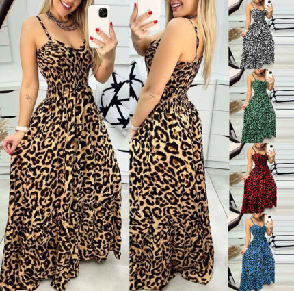 Vestido de estilo elegante con cuello en V y cintura alta