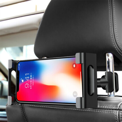 Soporte telescópico extensible para teléfono en el reposacabezas del asiento trasero del coche