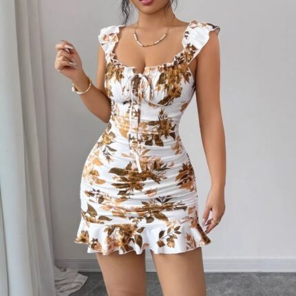 Vestido de verano con estampado floral y estilo francés